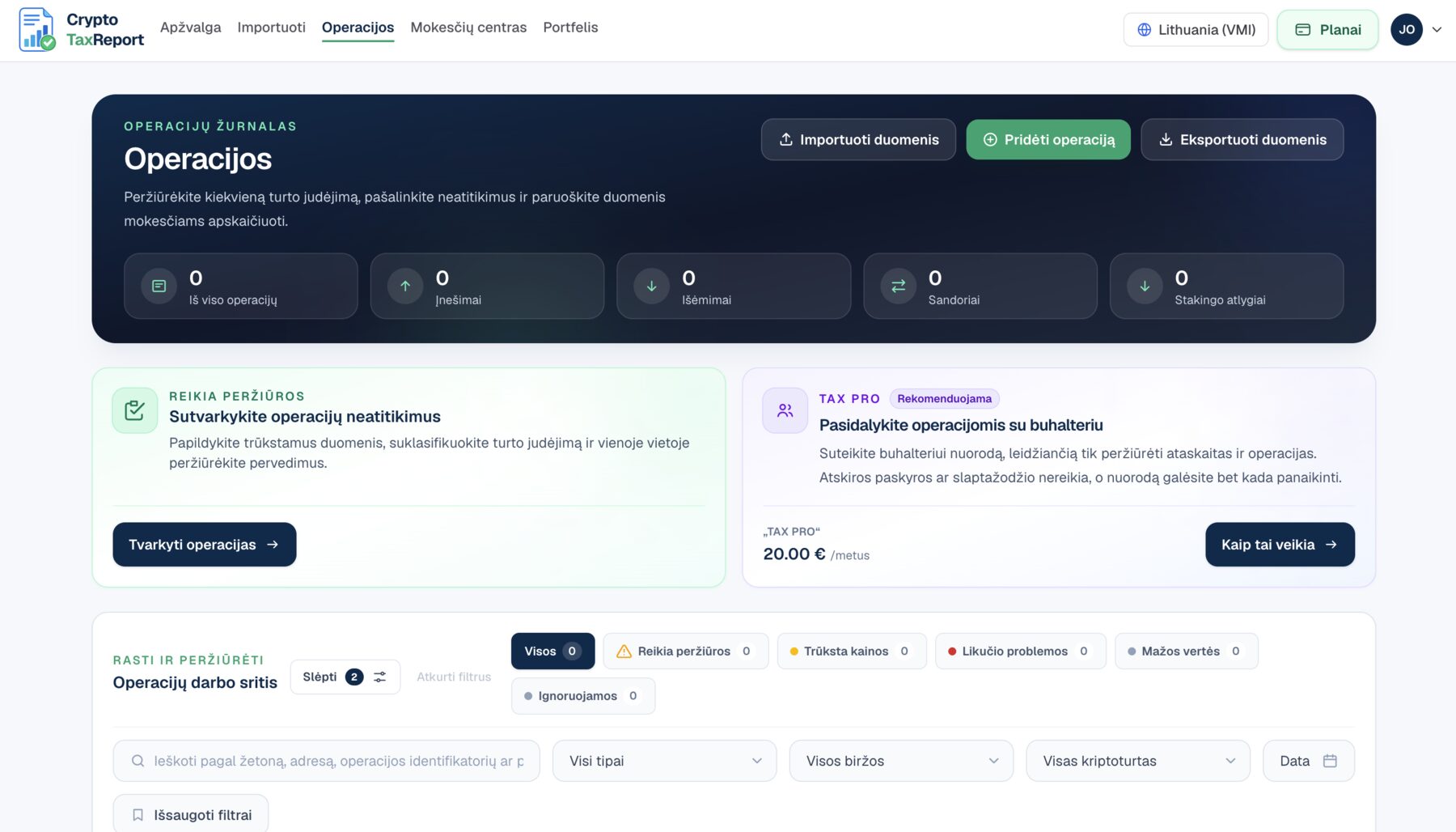 Transactions journal with review filters and accountant sharing
